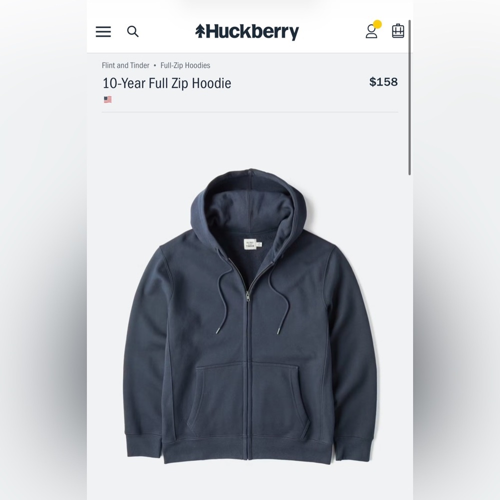 Flint and Tinder navy hoody